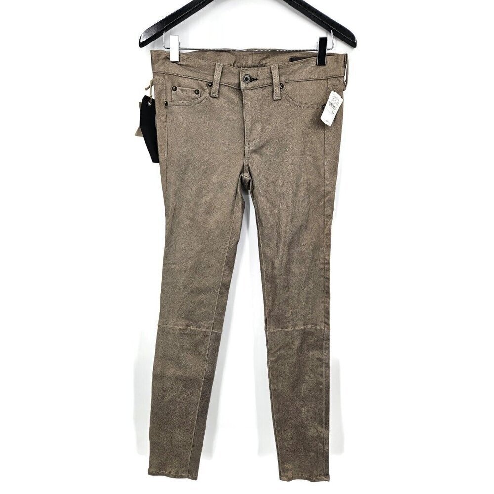 New Rag & Bone Bronze Skinny Leather Jeans Womens 27 w1602L008 - Picture 3 of 7